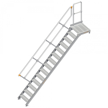 Alu laiptai su platforma 112 45°, 60cm/80cm pločio 9