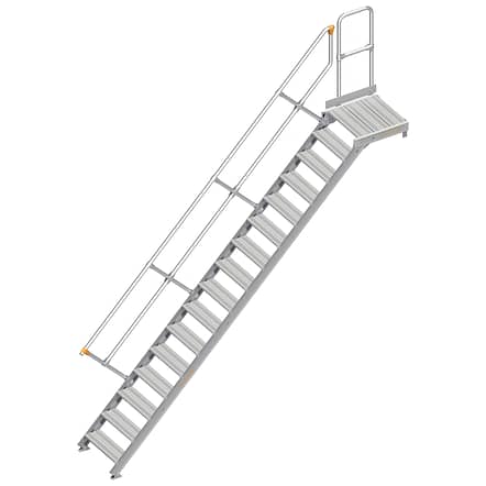 Alu laiptai su platforma 112 45°, 60cm/80cm pločio 11