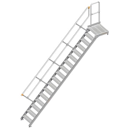 Alu laiptai su platforma 112 45°, 60cm/80cm pločio 12